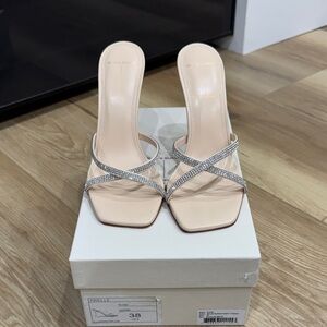 Chic Nude and Silver Women's Heels